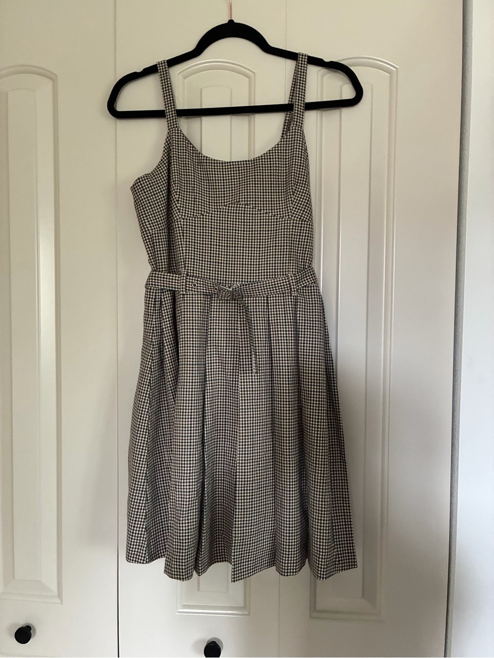 SO Gingham Strap Mini Dress
